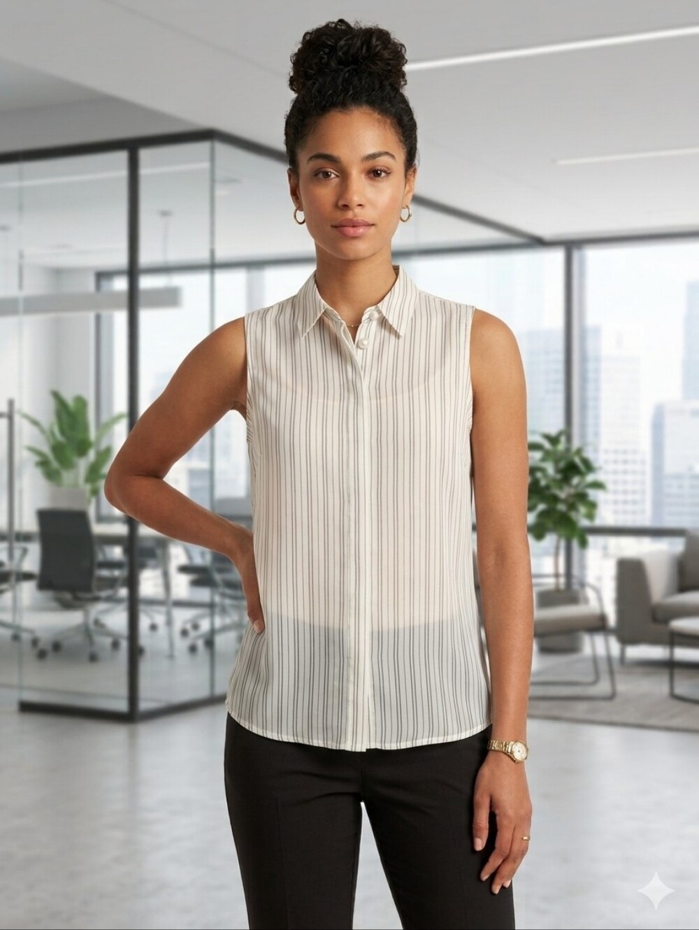 Karl Lagerfeld Women's Striped Blouse - Size XS - NWT
